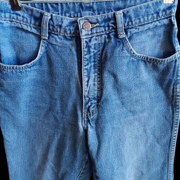 28x28 Vintage Mens Disco Bootcut Jeans 80's JC PENNEY embroidered POCKET DENIM - Picture 5 of 9